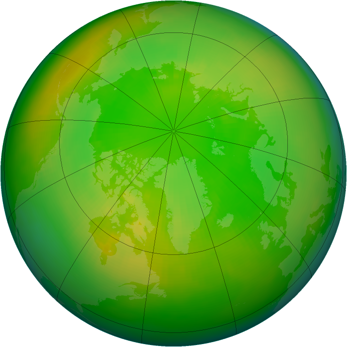 Arctic ozone map for June 1986